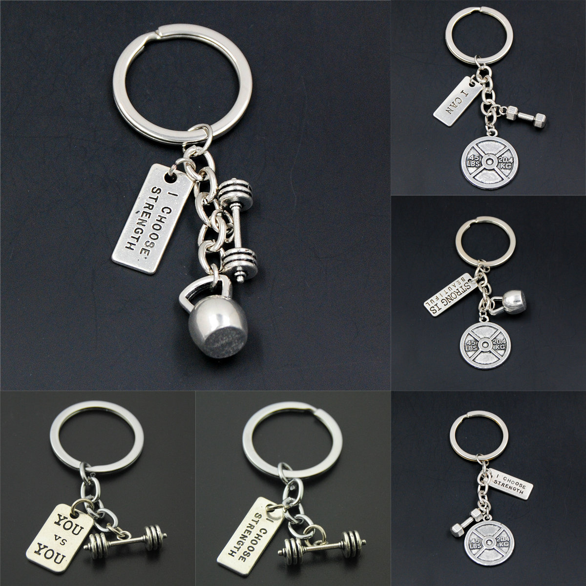 Crossfit Workout Gear - 1pc Strength Sports Barbell Dumbbell Charm