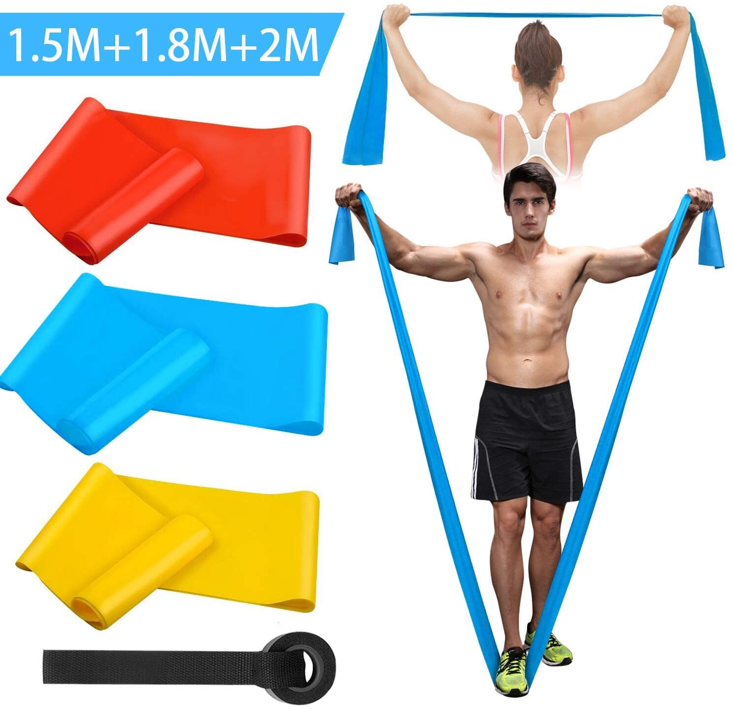 Elastic Fitness Bands 3Pcs Res - Crossfit Workout Gear recension och pris