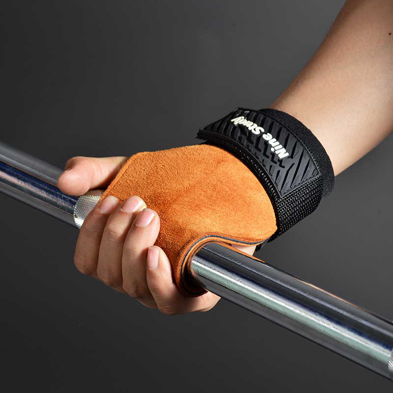 Cowhide Gym Grips Gloves Weigh - Crossfit Workout Gear recension och pris