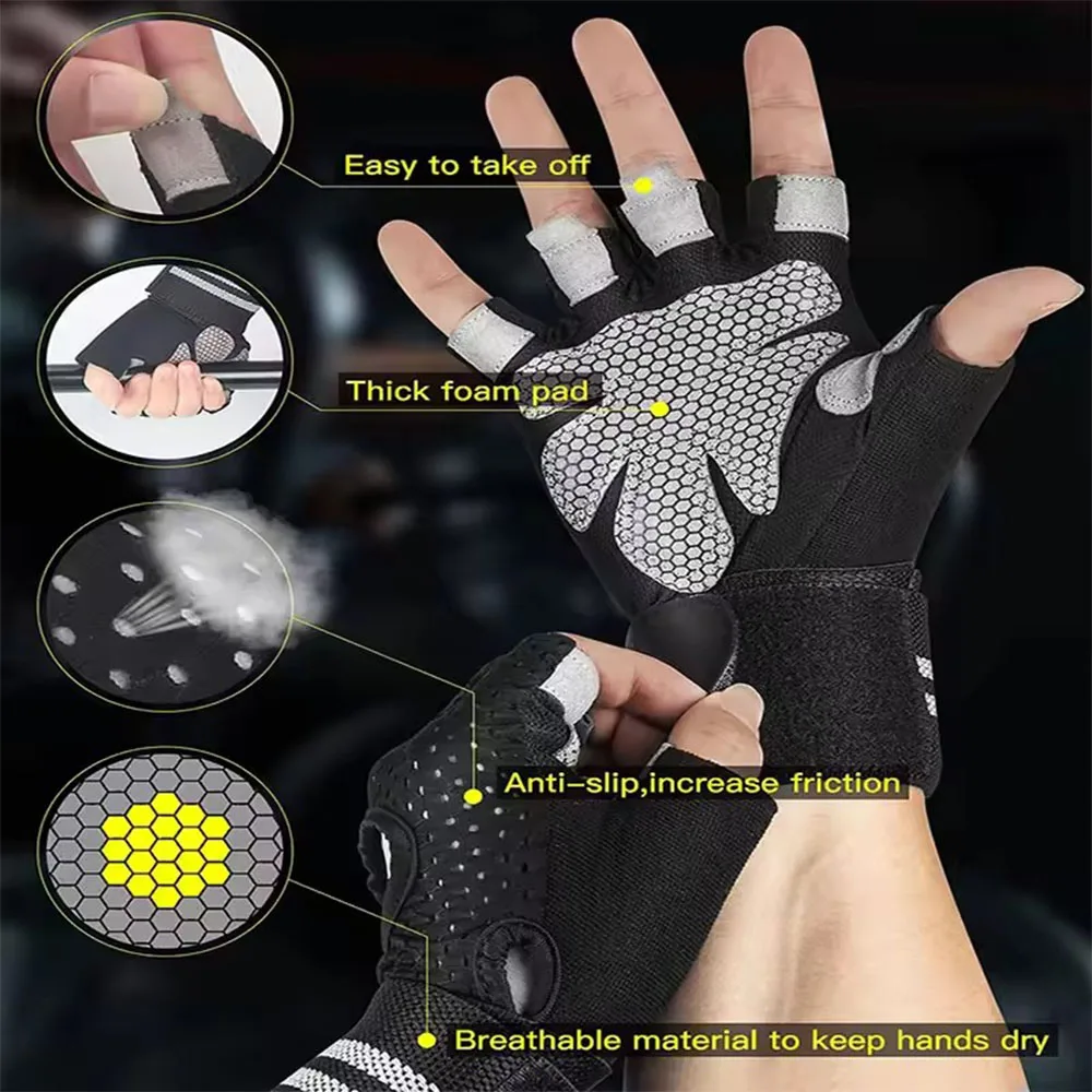 1Pair Half Finger Gym Fitness  - Crossfit Workout Gear recension och pris